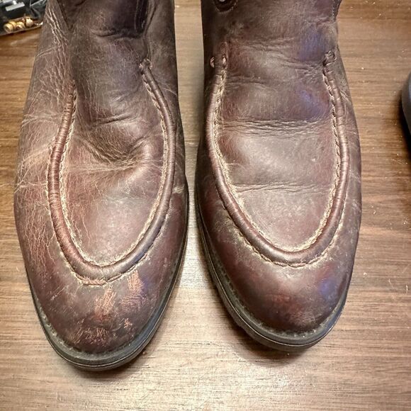 Double H Men Brown Work Western Boots Pull-On Rugged Style Sz 9 D Rubber Botton main image 11